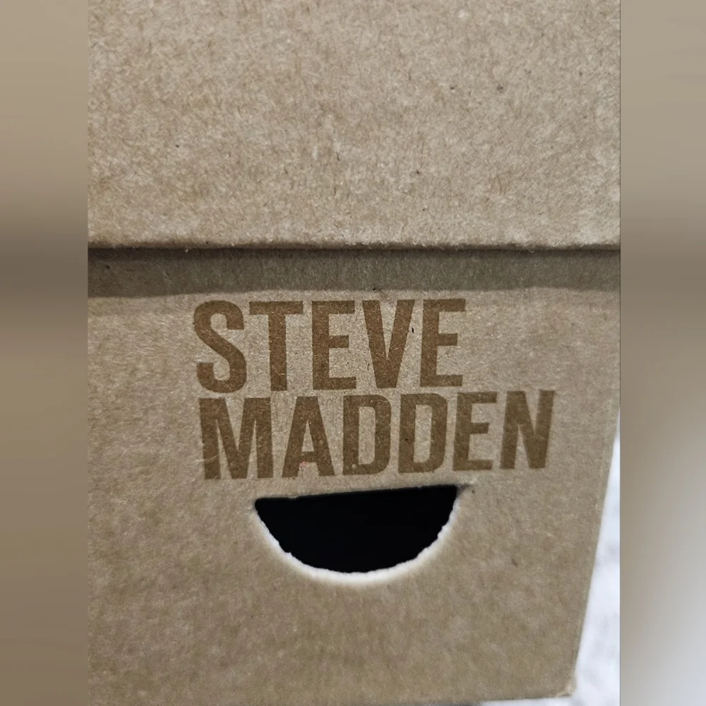 NWB Steve Madden Sadie black leather open toe Size 41 - Picture 8 of 12